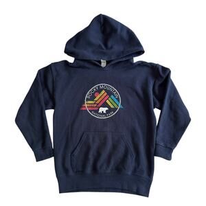 Youth Rocky Mountain National Park Hoodie Sweatshirt Unisex Sz S Navy Blue